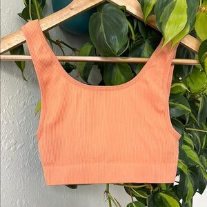 Sunday Best Orange Fitted Crop Tank Top
